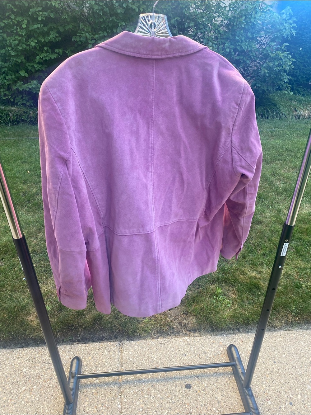 Liz Claiborne Lavender Suede Three-Button Blazer Jacket Size 16 Wide - Picture 3 of 8